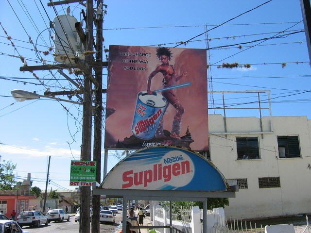 Sign on Savanna-la-Mar street