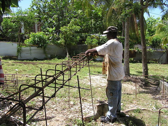 Another worker making forms