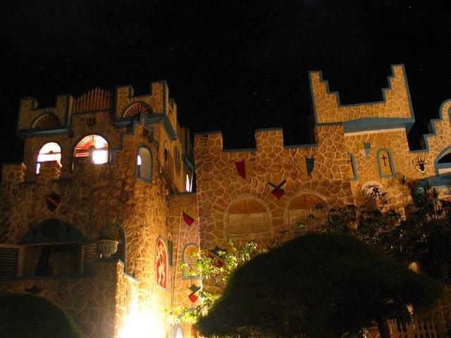 Blue Cave Castle at night