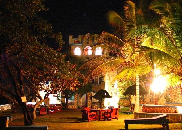 Blue Cave Courtyard night