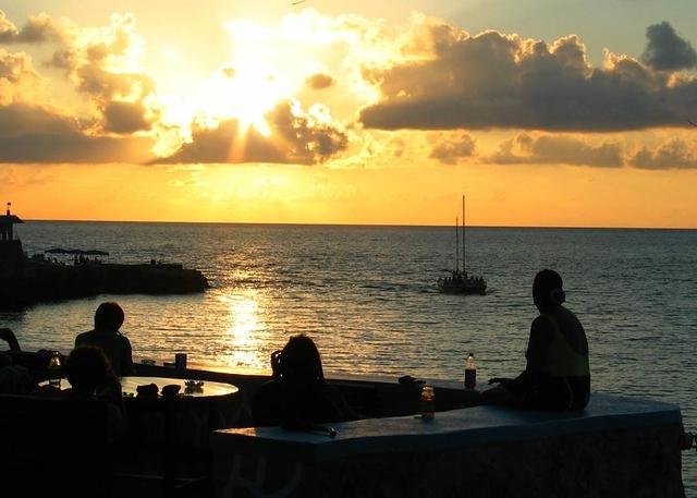 Watching sunset from the patio