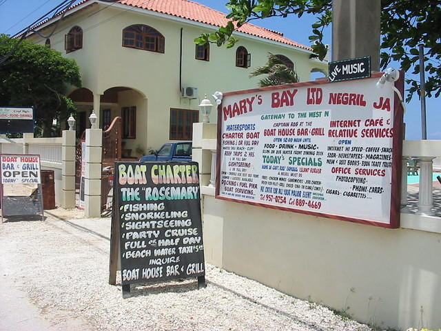 Signage showing all there is on offer with still more to come