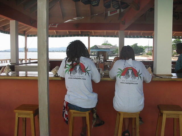 Negril's Web Designer Rasta John at Breakfast in our 'Yard' today