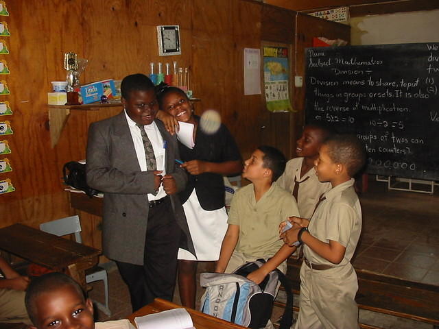 Todays Principal assessing how his Grade Six teacher Pethrenia is doing in her work experience