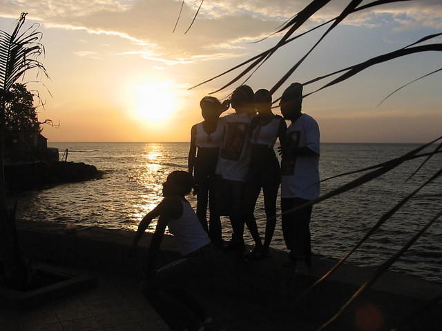 Some of the crew pose for sunset