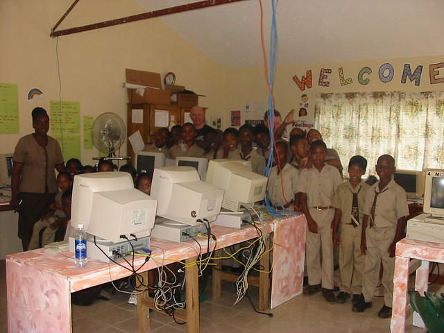 The parents began this project by raising the money to build the Computer Lab, Sandals Hotel donated the first machines, then ma