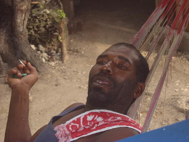 Sam having a 'smoke'