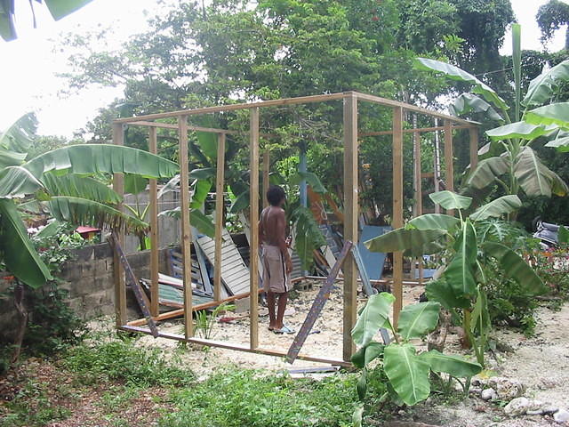 New addition at the Half House, a guest cabin for friends to stay (being built outa Easy Rock III materials.