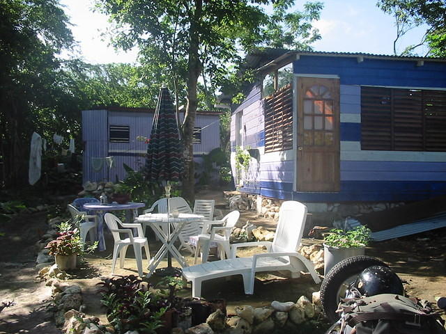 The patio build line with sea rocks & lots of space for visiting friends