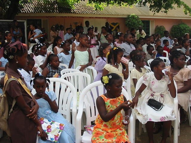 Children,teachers & parents enjoy the day together