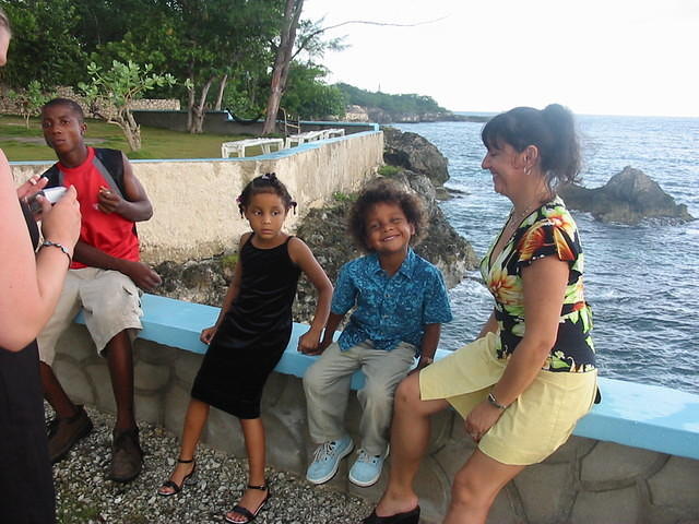 Selina & children chilling out after lunch