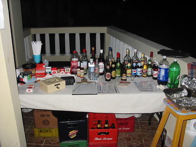 We moved the bar to the terrace for the night