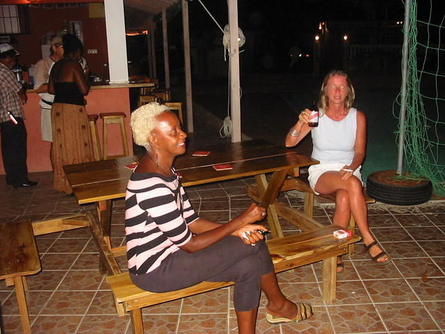 Jackie (on the Reef) and Janice chill out!