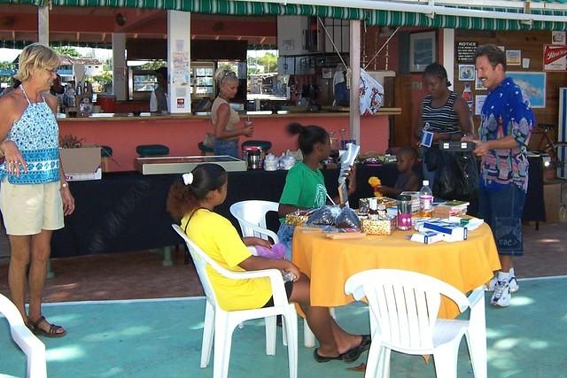 Young people from Whitehall School set up their little table too to raise money for their Computer Lab