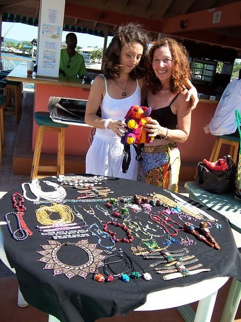 World Famous Negril
World Famous Jamaica/USA Artist Geraldine Robins showing Negril's favourite Masseur Oya her wares

