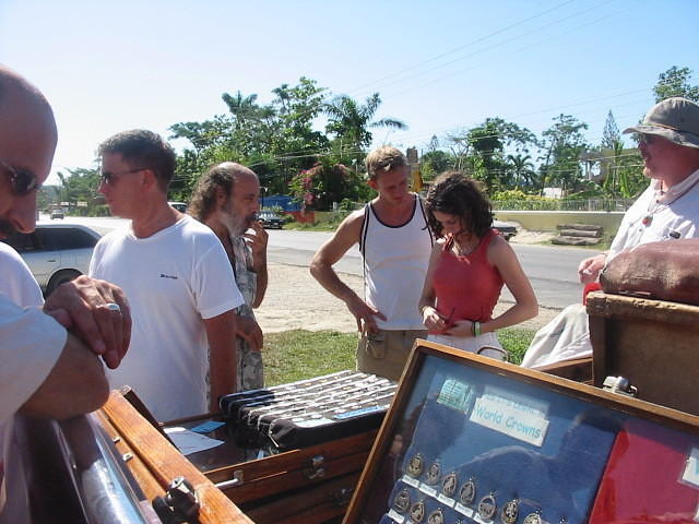 Coin Man arrives to the delight of all to show & sell his world famous coin jewellry