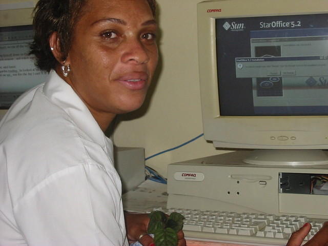 Natasha learing PC for the first time