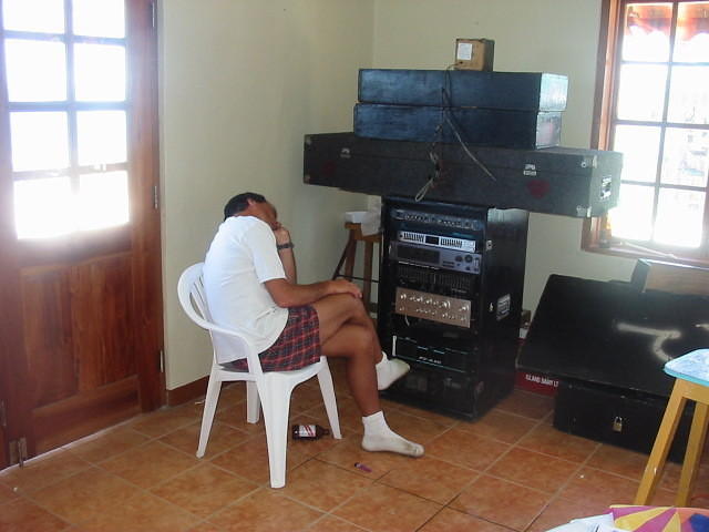 Someone had such a good time he was still minding the Sound System next morning !!