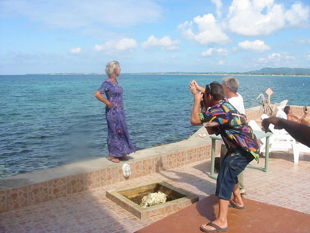 Gail models a mew purchase for the paparazzi