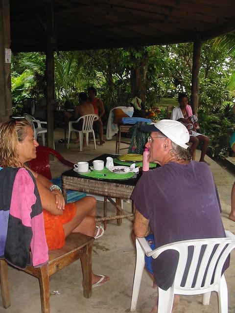 Guests enjoying some food