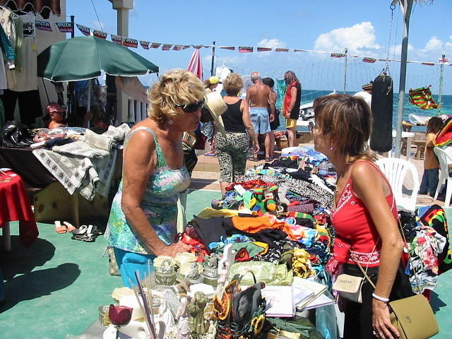 Teresa selling her wares