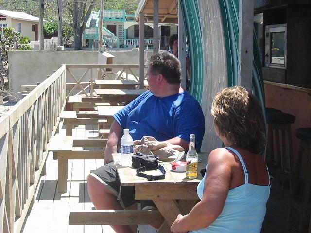 This couple chill out at their back a bar hideaway