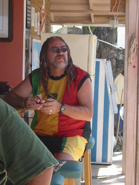 Winni's brother on his first visit to Jamaica.