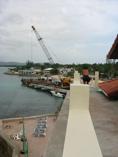 Roof terrace view of the dock