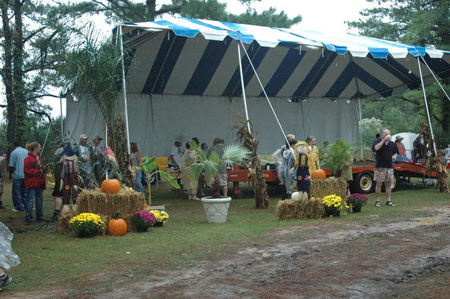 A dry spot, but too wet for the Band to Play!
