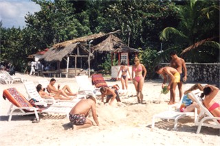 The Boat Bar in the background