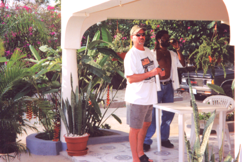 Jeff & Brad playing a game of darts