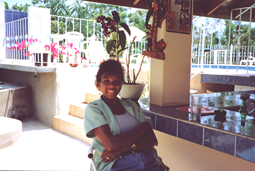 Francine~taking a break from her gardening