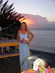 Sherri at sunset waiting for the groom