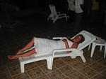 The gig was too much for one lady ..she had to lie down