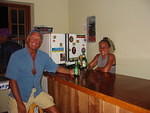 Diane serves our first customer Clark at our new bar