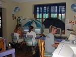 During this storm we even needed umbrellas inside much to the amusment of these young guests from the US!